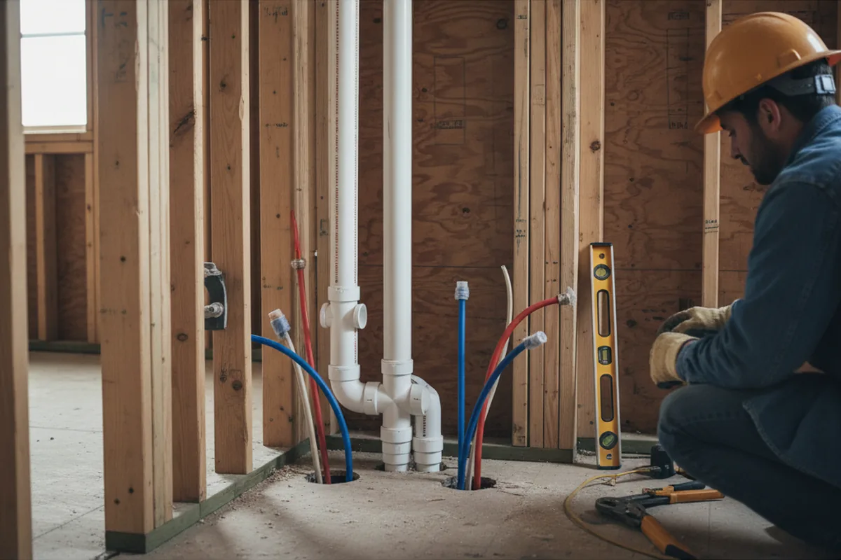 Drain and supply rough-in during Drain Cleaning in Hillman